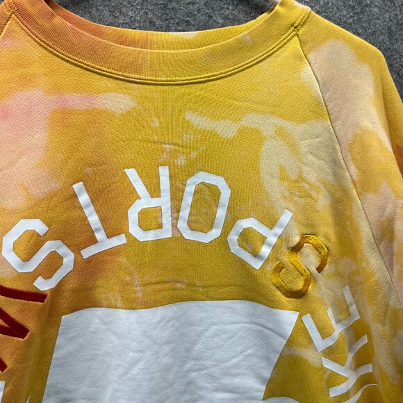 Nike Pullover Women Medium Yellow Tie Dye Crewneck Sportswear Club Sweatshirt - Picture 9 of 13